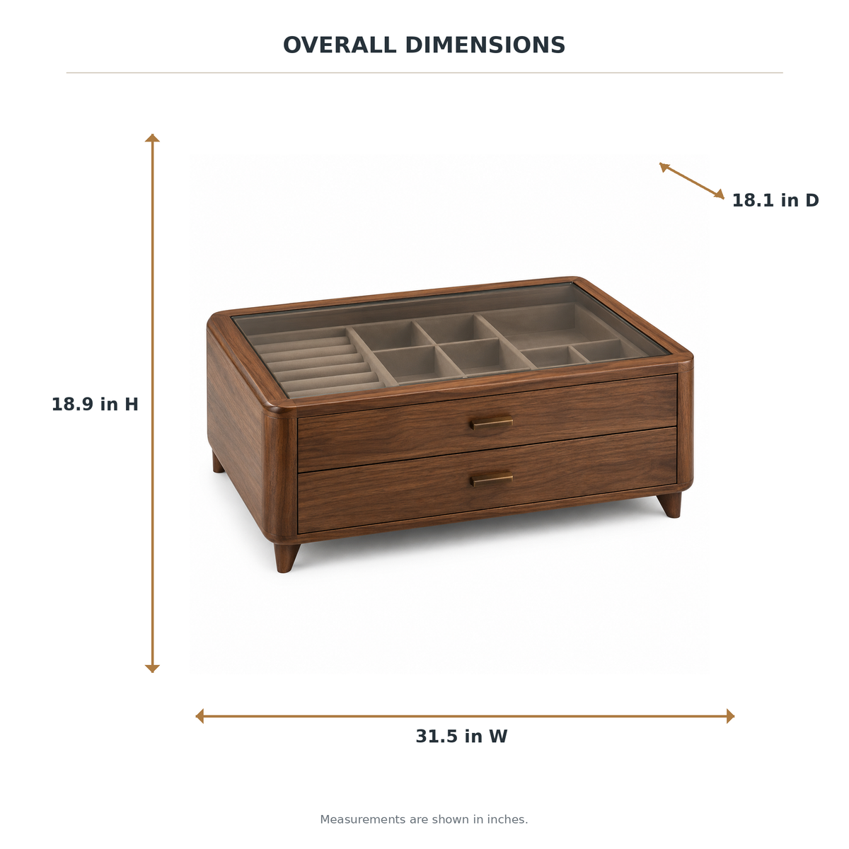 Sloane Glass-Top Accessory Chest