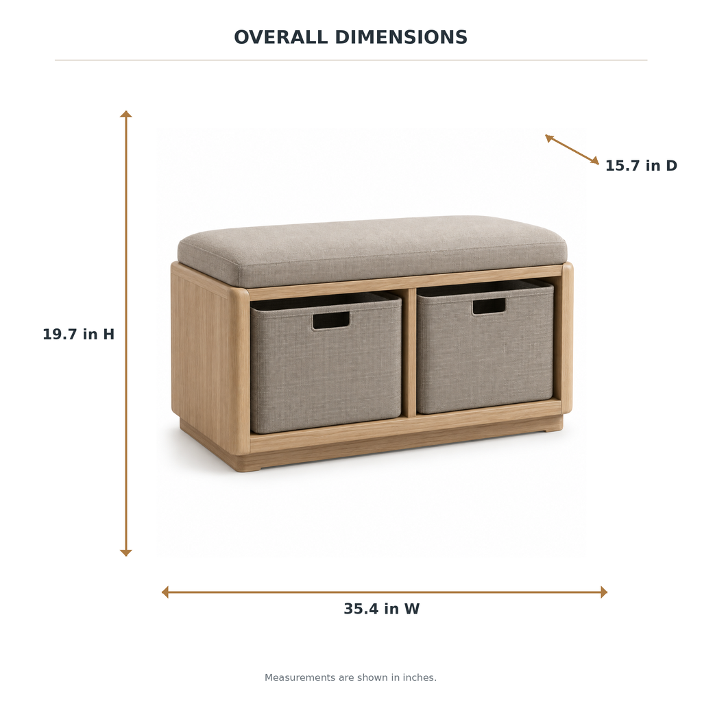 Haven Laundry Sorting Bench