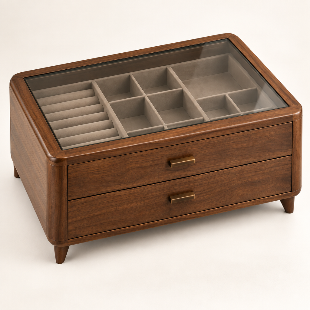Sloane Glass-Top Accessory Chest